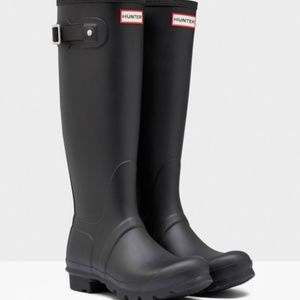 Tall Hunter Rain Boots - Matte Black